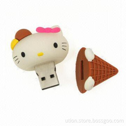 USB Flash Drives with 1 to 32GB Memory Capacity, Cartoon Design, Free Logo and Package